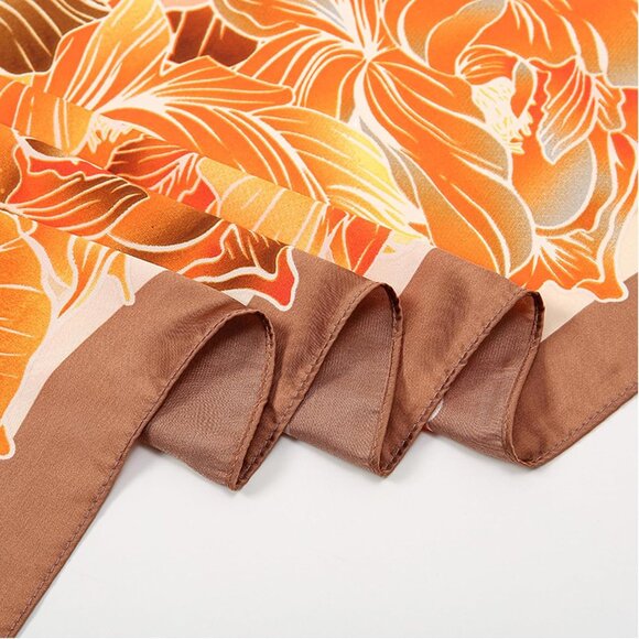 Women’s Satin Silk Scarf 70x35in Lightweight Sun Protection Multiple Styles - Picture 5 of 5